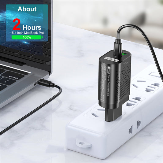 65W GaN Charger with USB Power Delivery fast charging for compatible smartphones, tablets, and laptops