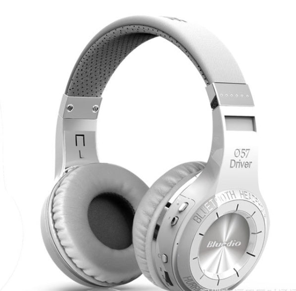 Bluedio Wireless Headphones in White and Silver with Bluetooth connectivity and over-ear design