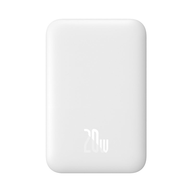Magnetic Wireless Power Bank with up to 20W fast charging and magnetic wireless charging for compatible smartphones