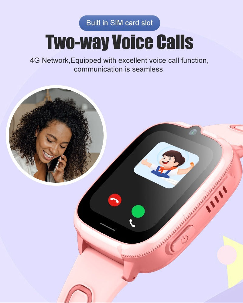 4G Kids Smartwatch with GPS tracking, video calling, SOS button, and waterproof design for children