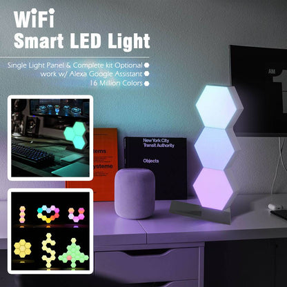 LED Smart Light with WiFi app control, adjustable brightness, and color-changing LED illumination