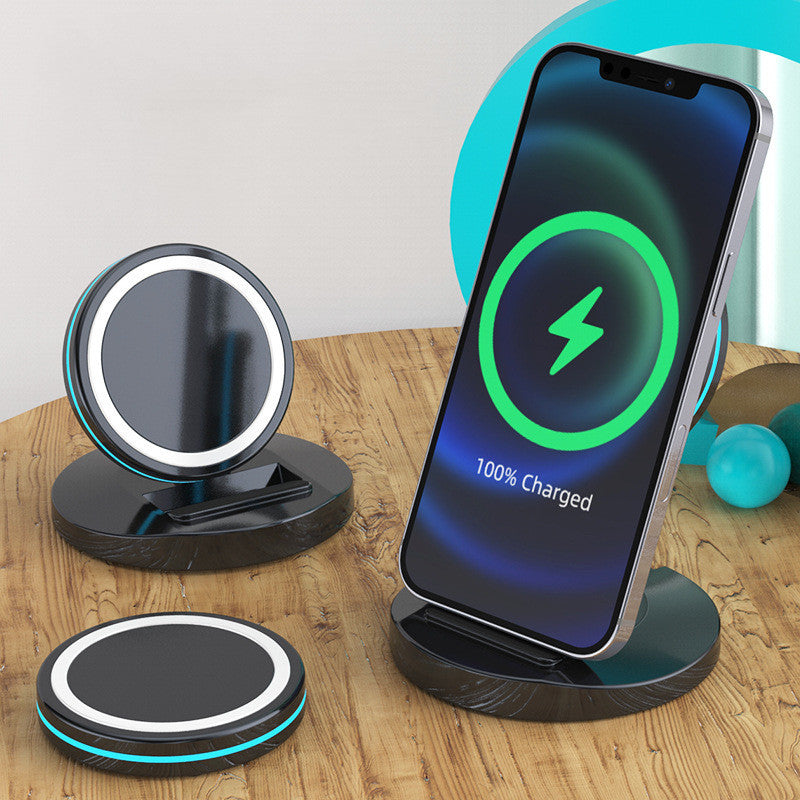 3-in-1 Magnetic Wireless Charger with foldable charging stand for compatible smartphones, earbuds, and smartwatches