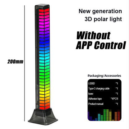RGB Sound Pickup Lamp with multicolor LED music sync lighting for gaming rooms, parties, and vehicle decoration