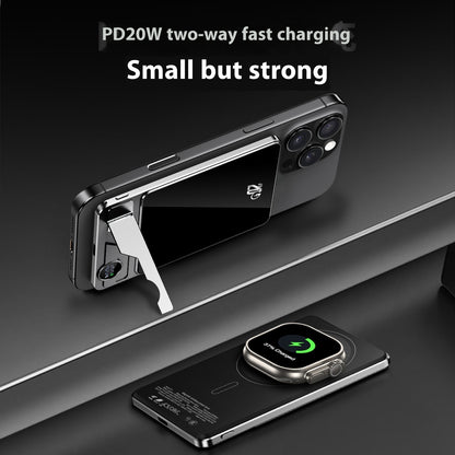 Ultra-Thin Magnetic Wireless Power Bank with portable wireless charging and magnetic alignment for compatible smartphones