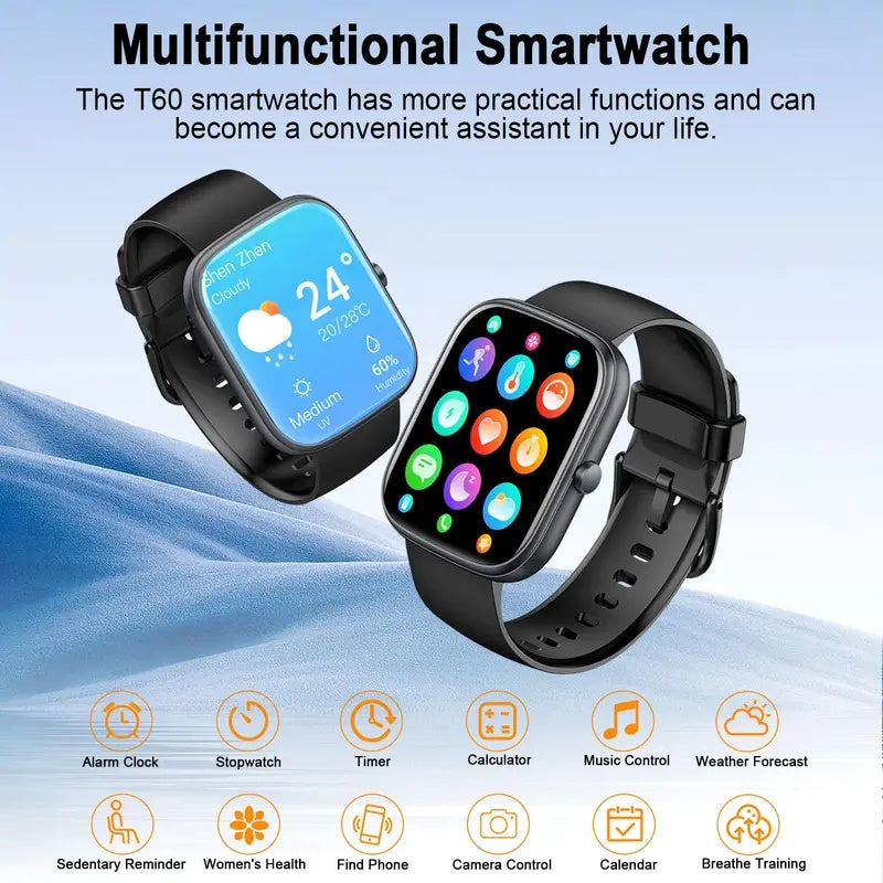 Smart Watch IP68 Fitness Tracker with Bluetooth calling, heart rate monitor, and 1.91-inch HD display