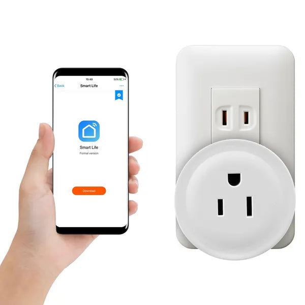 WiFi Smart Plug Outlet with app remote control, voice control, scheduling, and timer functions