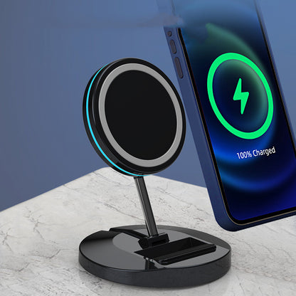 3-in-1 Magnetic Wireless Charger with foldable charging stand for compatible smartphones, earbuds, and smartwatches