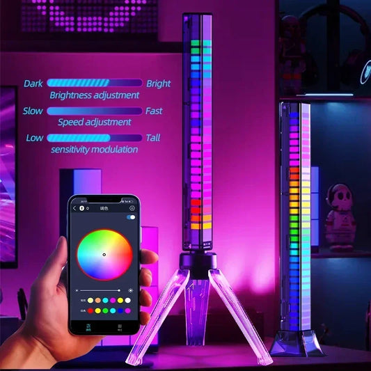 RGB Sound Pickup Lamp with multicolor LED music sync lighting for gaming rooms, parties, and vehicle decoration