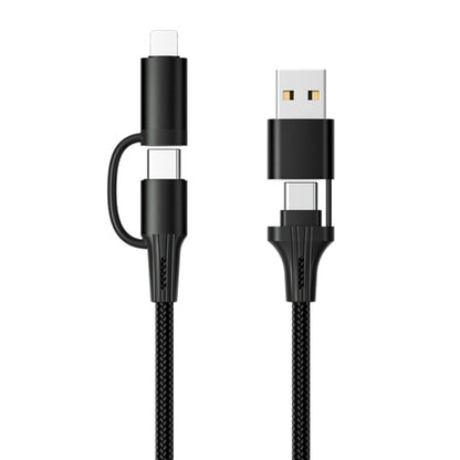60W Multi-Head Charging Cable with USB-C, Lightning, and Micro USB connectors for compatible devices