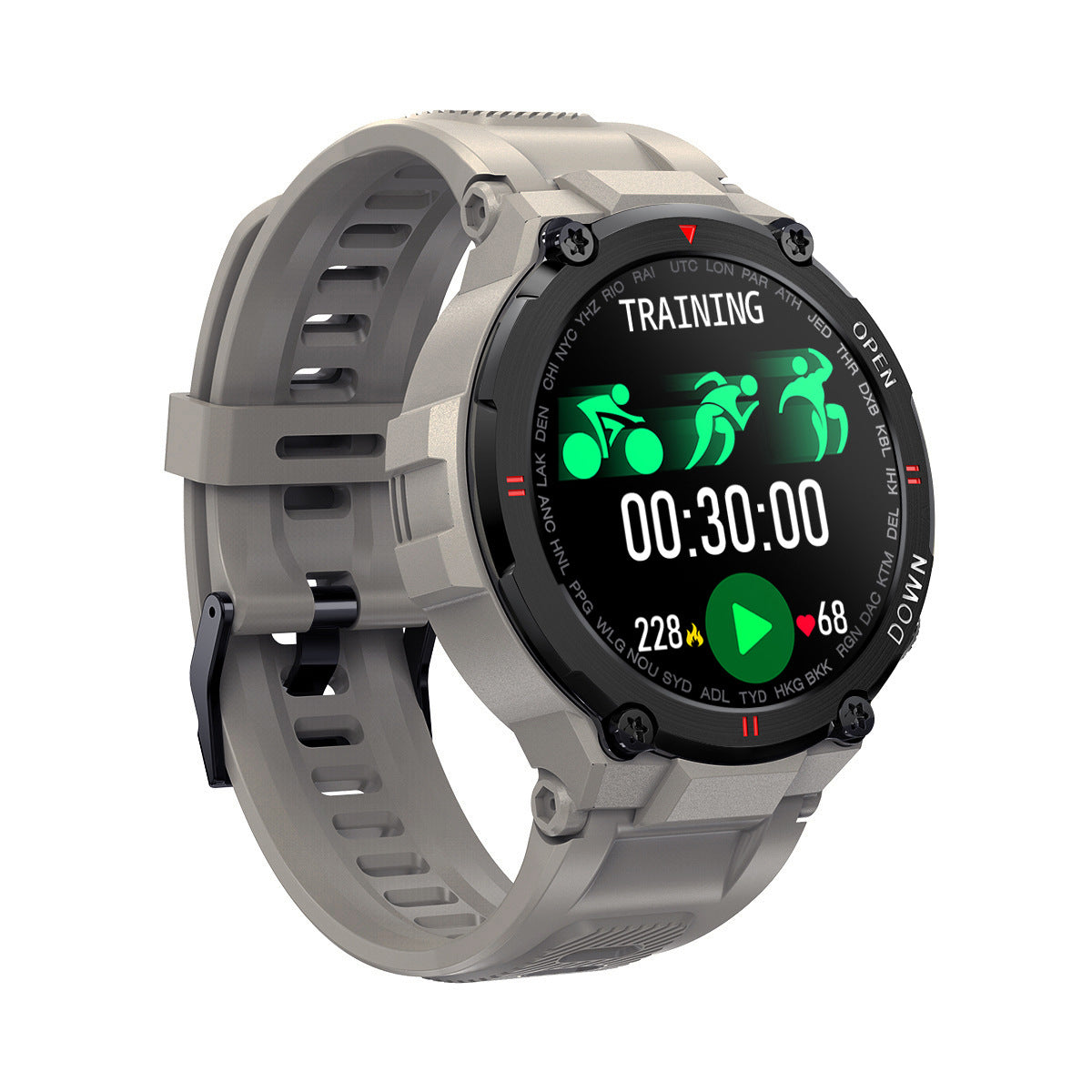 Sports Health Monitoring Watch with heart rate, blood oxygen, blood pressure, sleep tracking, and fitness tracking features