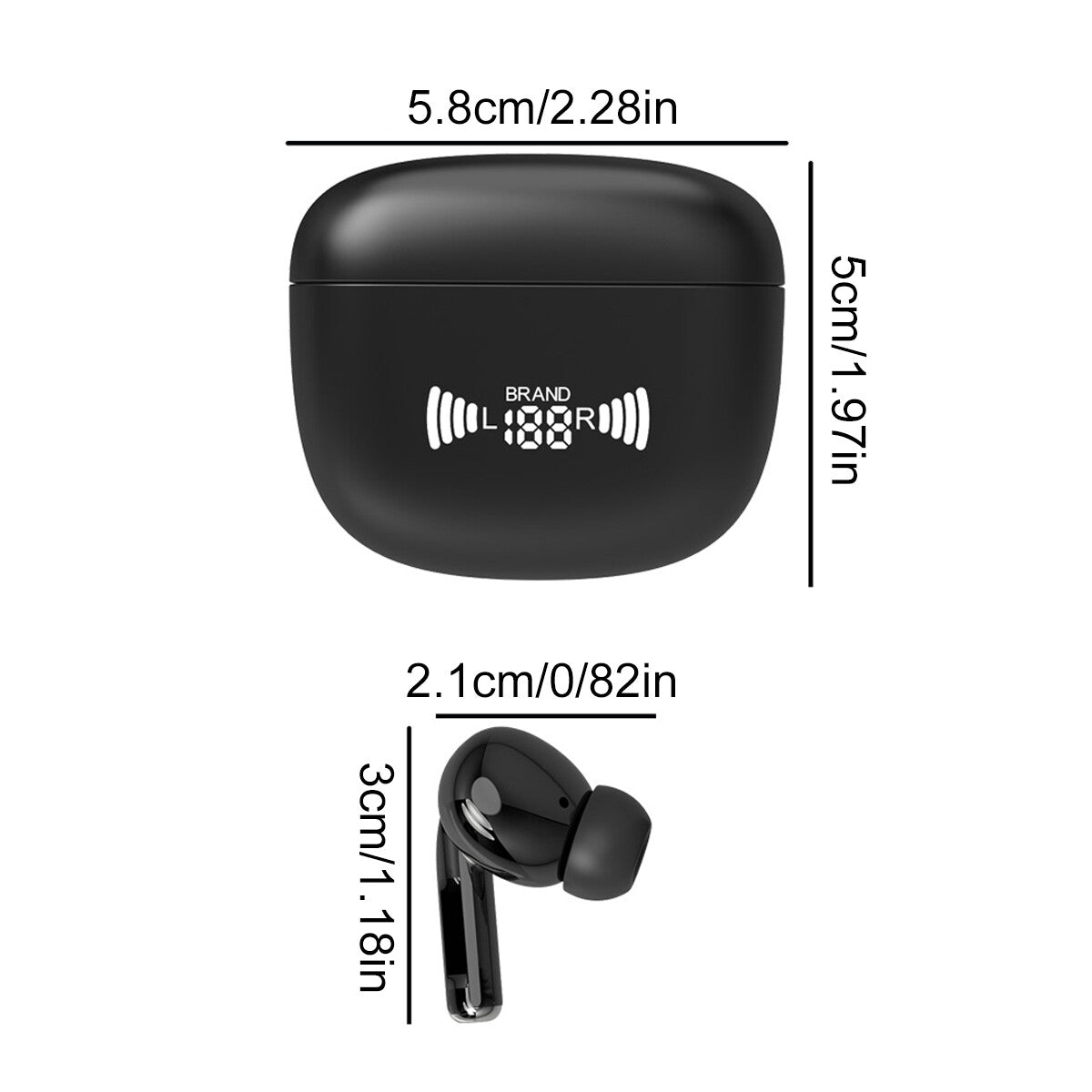 Translator Earbuds with Bluetooth 5.3, two-way translation support, wireless audio, and charging case