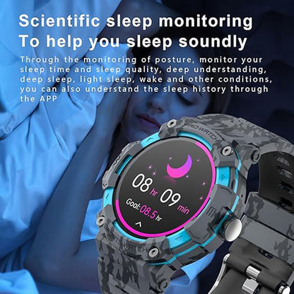 GPS Sports Smartwatch with 1.39-inch TFT display, Bluetooth 5.3, GPS tracking, LED features, and sports modes