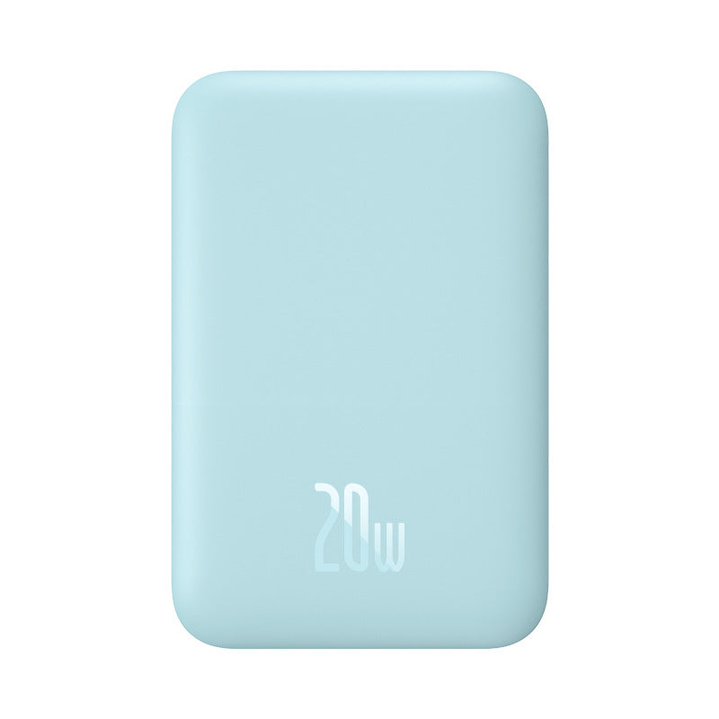 Magnetic Wireless Power Bank with up to 20W fast charging and magnetic wireless charging for compatible smartphones