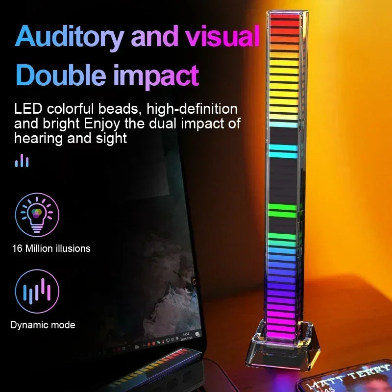 RGB Sound Pickup Lamp with multicolor LED music sync lighting for gaming rooms, parties, and vehicle decoration