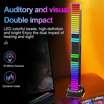 RGB Sound Pickup Lamp with multicolor LED music sync lighting for gaming rooms, parties, and vehicle decoration