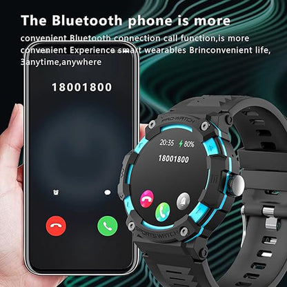 GPS Sports Smartwatch with 1.39-inch TFT display, Bluetooth 5.3, GPS tracking, LED features, and sports modes