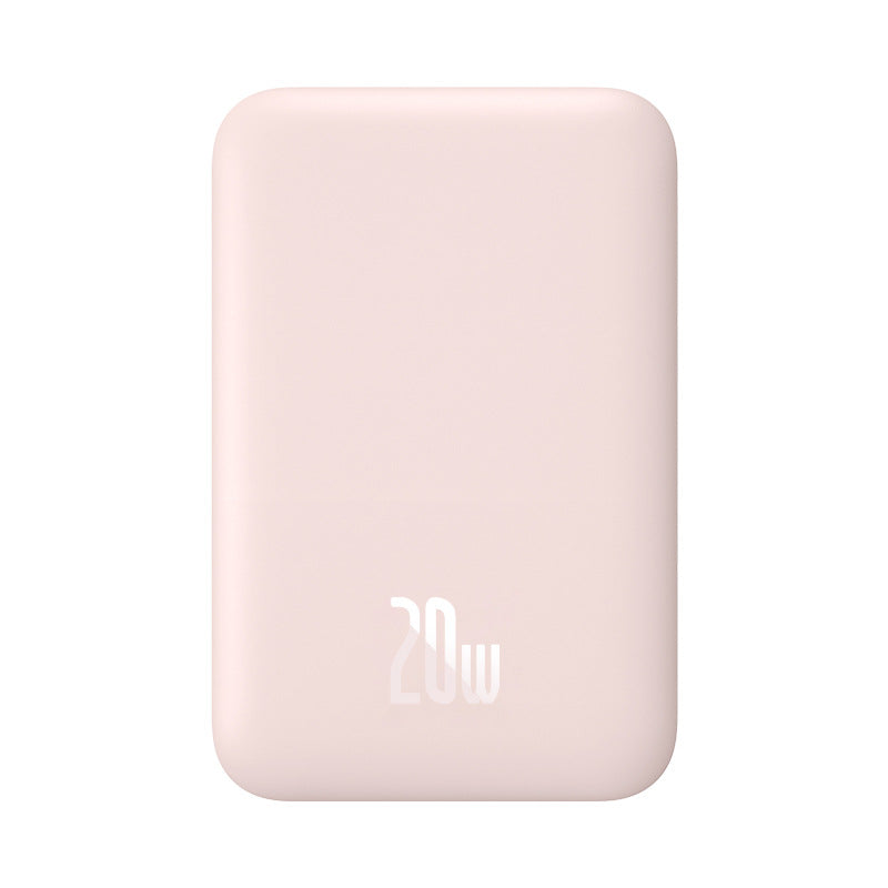 Magnetic Wireless Power Bank with up to 20W fast charging and magnetic wireless charging for compatible smartphones