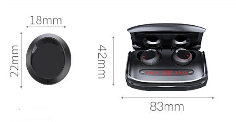 T11 Wireless Bluetooth Earbuds with Bluetooth 5.0, charging case, touch controls, and built-in microphone